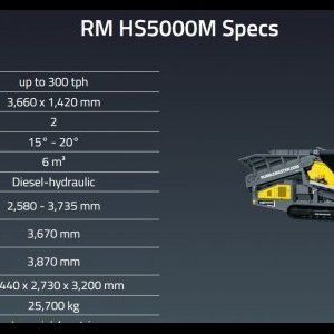 foto 25.7t sortyrowka 300t/h mobil Maximus 512S / RubbleMaster HS5000 M